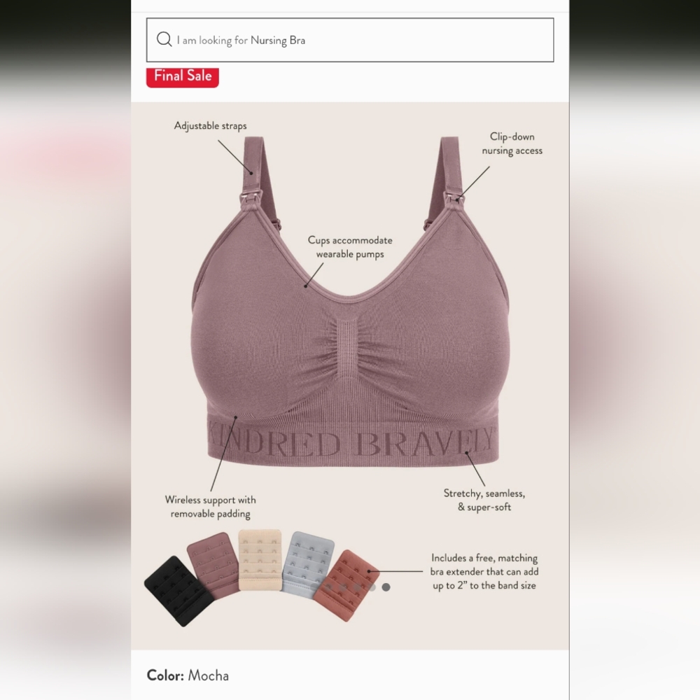 Sublime Nursing Bra Kindred Bravely Size Medium Twilight
